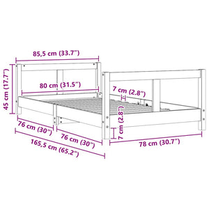 Sängram för barnsäng 80x160 cm massiv furu
