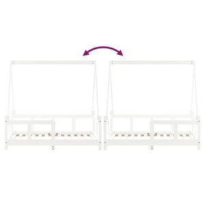 Sängram för barnsäng vit 70x140 cm massiv furu