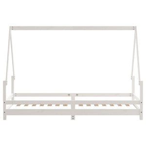 Sängram för barnsäng vit 90x200 cm massiv furu