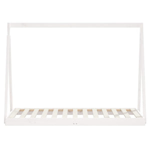 Sängram för barnsäng vit 80x160 cm massiv furu