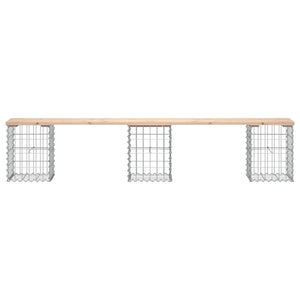 Trädgårdsbänk gabion-design 203x31x42 cm massiv furu