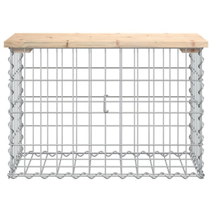 Trädgårdsbänk gabion-design 63x31,5x42 cm massiv furu