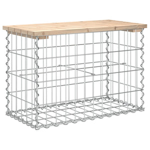 Trädgårdsbänk gabion-design 63x31,5x42 cm massiv furu
