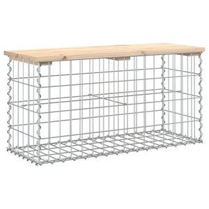 Trädgårdsbänk gabion-design 83x31,5x42 cm massiv furu