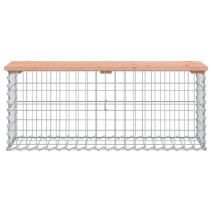 Trädgårdsbänk gabion-design 103x31,5x42 cm massivt douglasträ