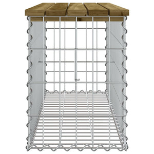Trädgårdsbänk gabion-design 103x31,5x42 cm impregnerad furu