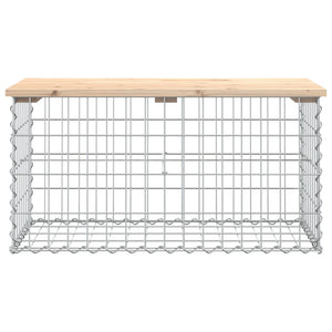 Trädgårdsbänk gabion-design 83x44x42 cm massiv furu