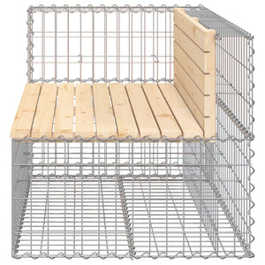 Trädgårdsbänk gabion-design 122x71x65,5 cm massiv furu