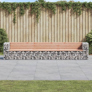 Trädgårdsbänk gabion-design 347x71x65,5 cm massivt douglasträ