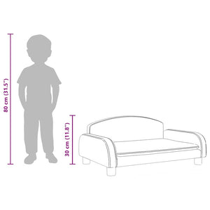 Barnsoffa brun 70x45x30 cm konstläder