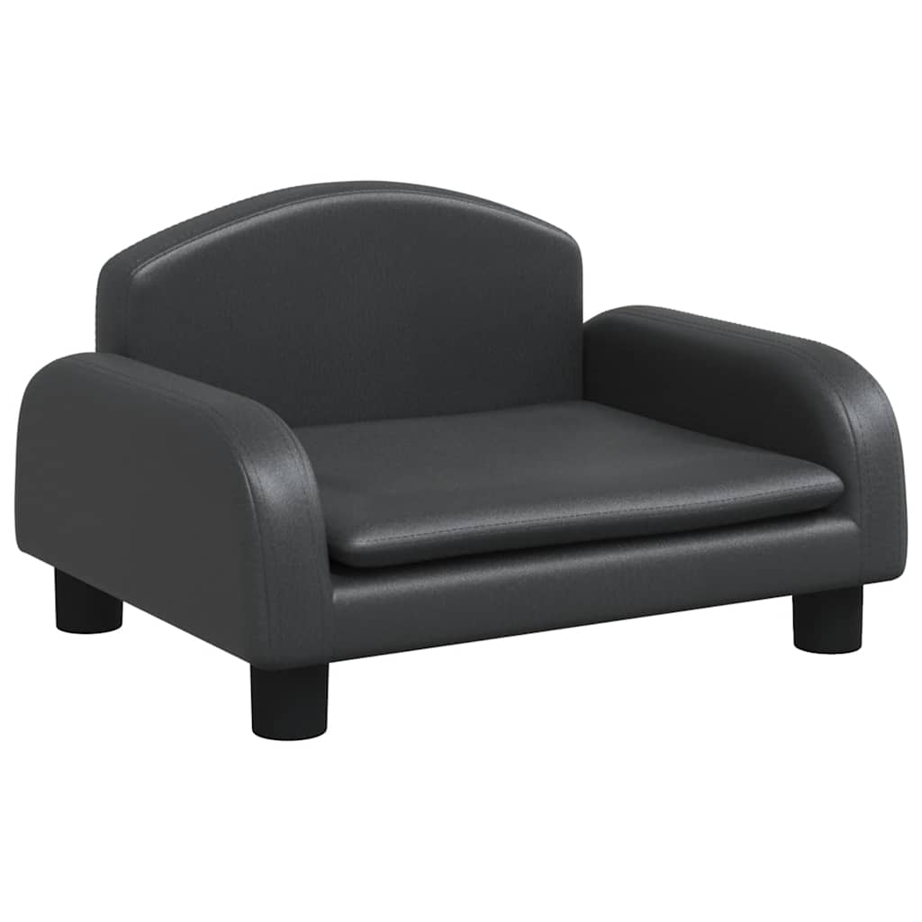 Barnsoffa svart 50x40x30 cm konstläder