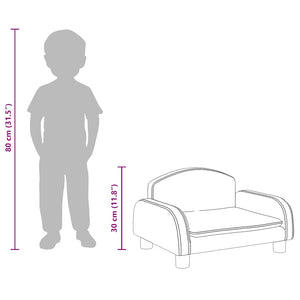 Barnsoffa svart 50x40x30 cm konstläder