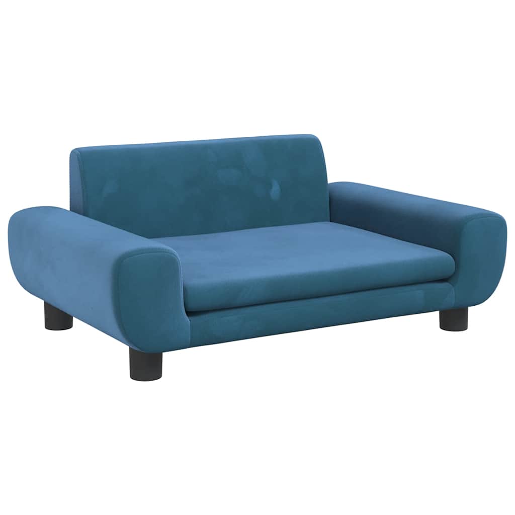 Barnsoffa blå 70x45x33 cm sammet