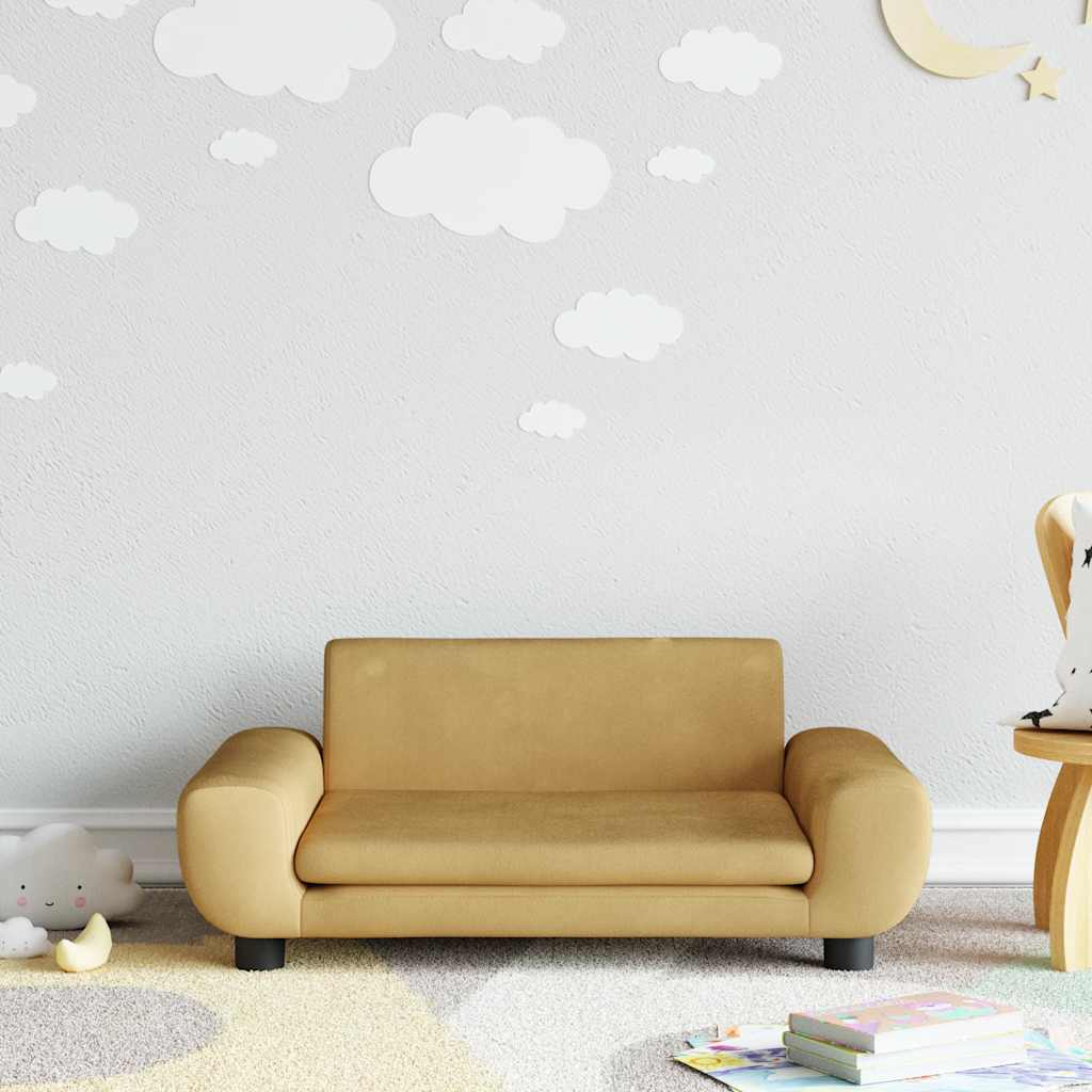Barnsoffa brun 70x45x33 cm sammet
