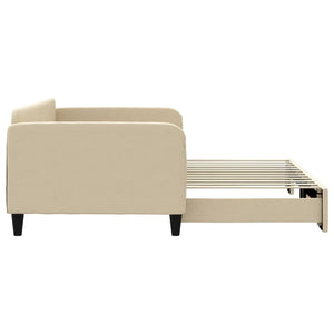 Dagbädd utdragbar gräddvit 100x200 cm tyg