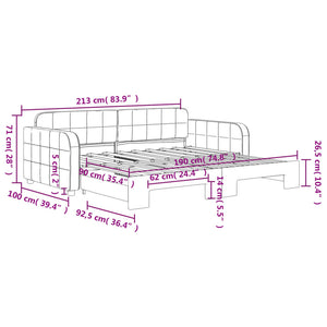 Dagbädd utdragbar svart 90x190 cm sammet
