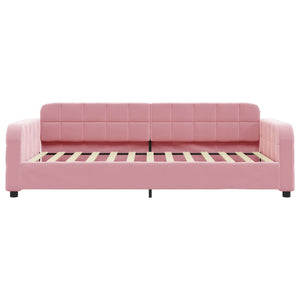 Dagbädd utdragbar med lådor rosa 100x200 cm sammet
