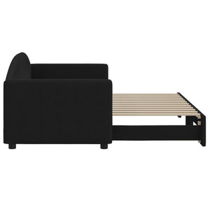 Dagbädd utdragbar svart 80x200 cm tyg