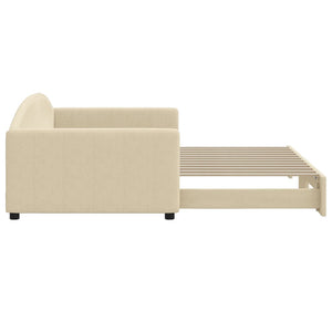 Dagbädd utdragbar gräddvit 100x200 cm tyg