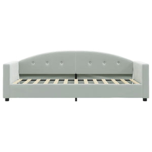 Dagbädd med madrass ljusgrå 80x200 cm sammet