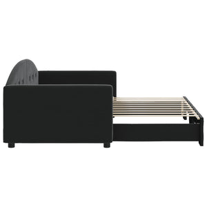 Dagbädd utdragbar svart 90x190 cm sammet