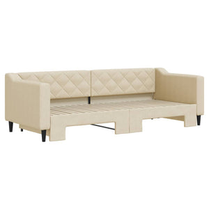 Dagbädd utdragbar gräddvit 80x200 cm tyg