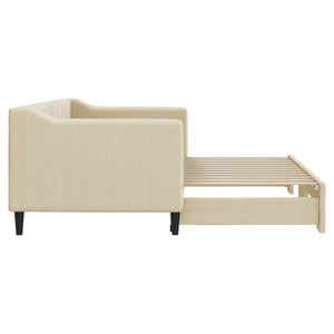 Dagbädd utdragbar gräddvit 80x200 cm tyg