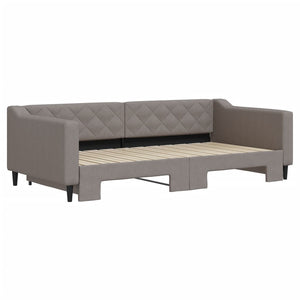 Dagbädd utdragbar taupe 100x200 cm tyg