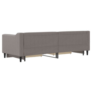 Dagbädd utdragbar med lådor taupe 80x200 cm tyg