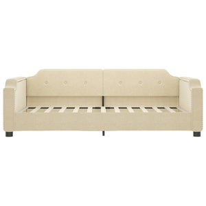 Dagbädd med madrass beige 80x200 cm tyg