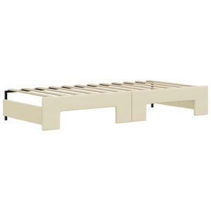 Dagbädd utdragbar gräddvit 90x200 cm konstläder