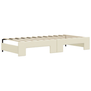 Dagbädd utdragbar med lådor gräddvit 90x200 cm konstläder