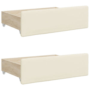 Dagbädd utdragbar med lådor gräddvit 90x200 cm konstläder