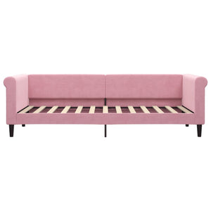 Dagbädd utdragbar med lådor rosa 80x200 cm sammet