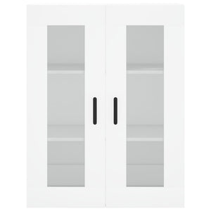 Högskåp vit 69,5x34x180 cm konstruerat trä