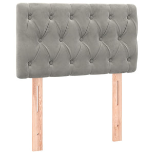 Ramsäng med madrass ljusgrå 80x200 cm sammet