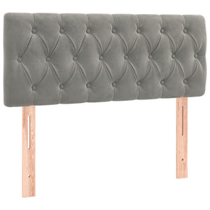 Ramsäng med madrass ljusgrå 90x190 cm sammet