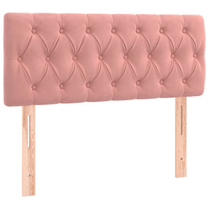 Ramsäng med madrass rosa 90x190 cm sammet