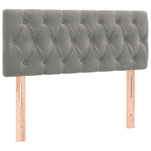 Ramsäng med madrass ljusgrå 90x200 cm sammet