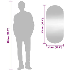 Väggspegel 45x100 cm glas oval