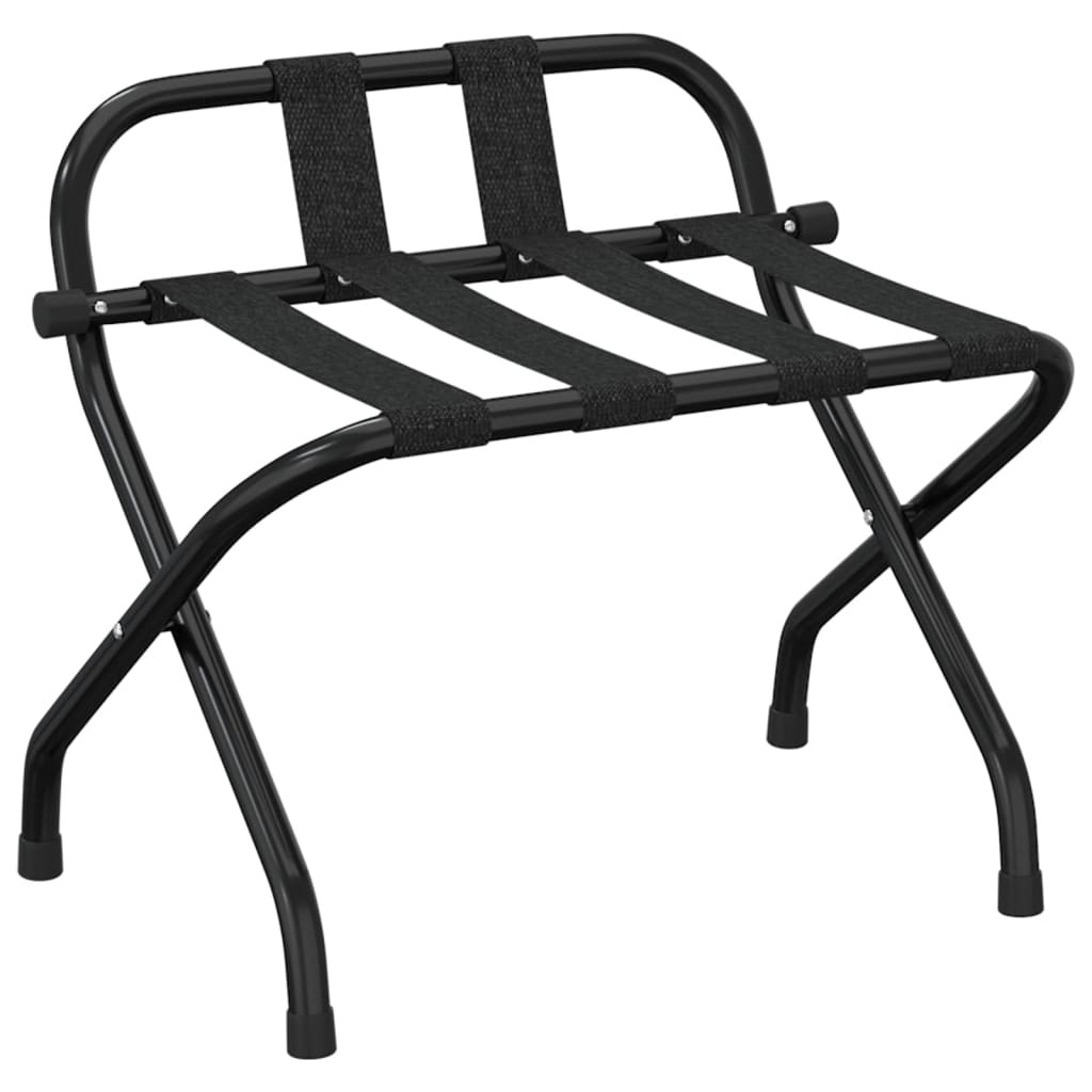 Bagagehylla med ryggstöd svart 56x39x52 cm