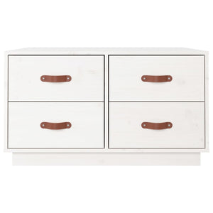 Soffbord vit 80x80x45 cm massiv furu