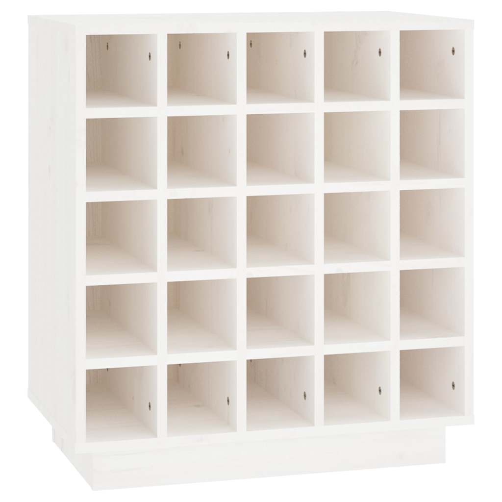 Vinskåp vit 55,5x34x61 cm massiv furu