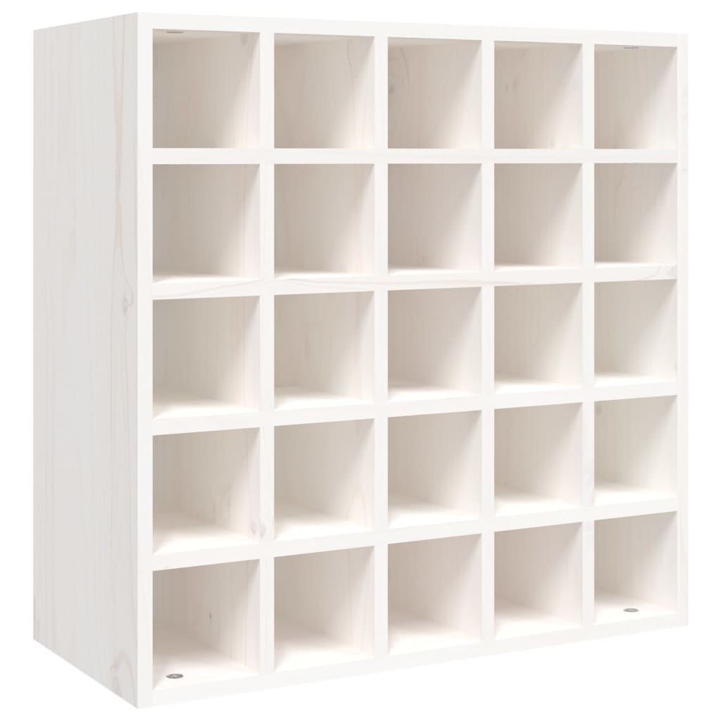 Vinskåp vit 56x25x56 cm massivt trä furu