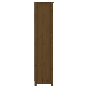 Bokhylla honungsbrun 80x35x154 cm massiv furu