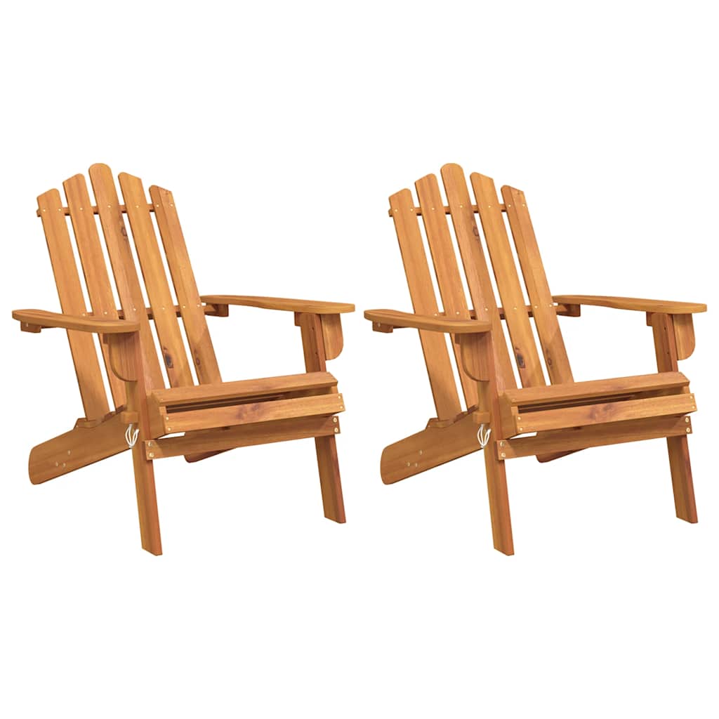 Adirondackstolar 2 st massivt akaciaträ