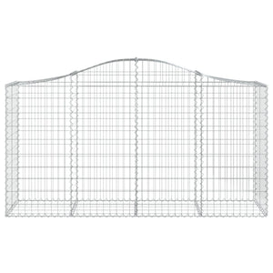 Gabioner bågformade 6 st 200x50x100/120 cm galvaniserat järn