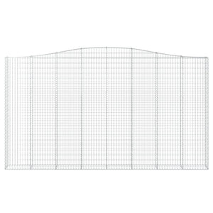 Gabioner bågformade 6 st 400x30x220/240 cm galvaniserat järn