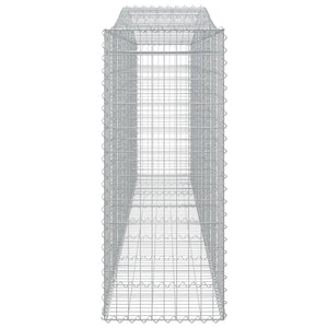 Gabioner bågformade 3 st 400x50x120/140 cm galvaniserat järn