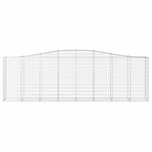 Gabioner bågformade 5 st 400x50x120/140 cm galvaniserat järn